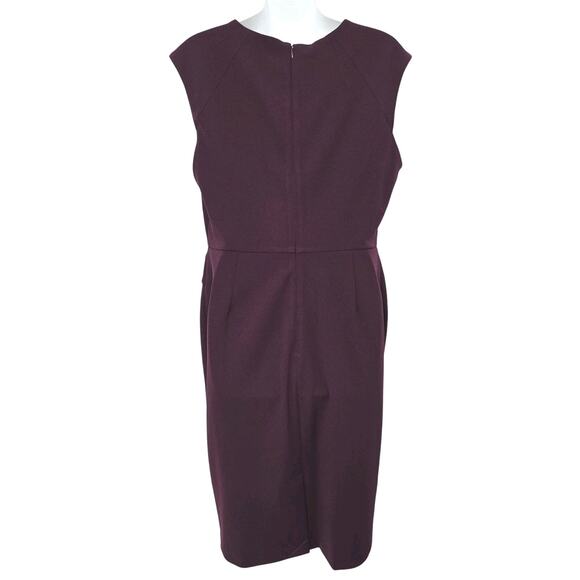 NWT Calvin Klein Dress Women’s 12 Purple Sheath Sleeveless Round Keyhole Neck - Picture 2 of 8